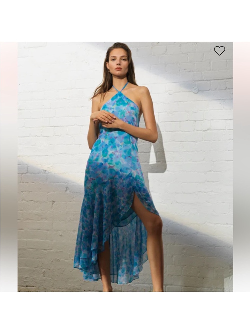 French Connection Blue Floral Halter High-Low Dress